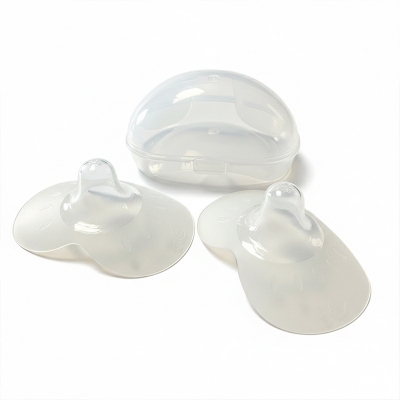 Picture of Premium Quality Thin Silicone Nipple Shield for Breastfeeding Mother (2-Pcs L  Size + Box)