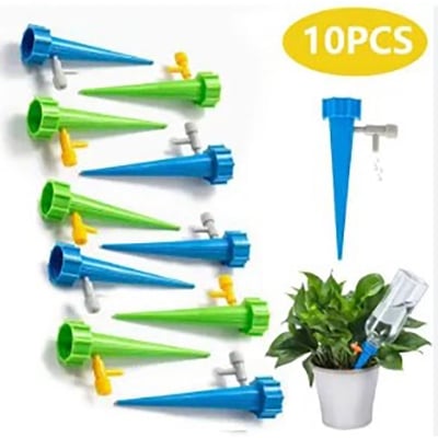 Picture of 10pcs or 5Pcs  Plant Auto Watering Spike with Control Valve Automatic Irrigation Water Spike Dripper (10-Pcs Set)