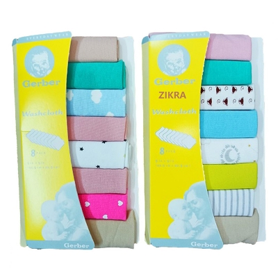 Picture of Baby Face Towel or Baby Wash cloth 8-Pcs Set (Multicolor)