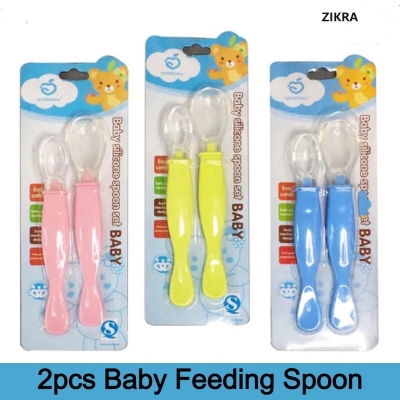 Picture of Applebear 2-Pcs Set Baby Feeding Silicone Spoon - Soft Silicone Spoon (Multicolor)