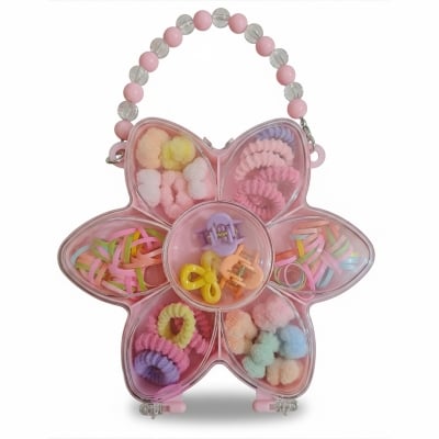 Picture of Multi-Color Hair Accessories Kit – Perfect for Little Princess-Flower & Heart Shape Hair Band Set (Flawer Shape, )