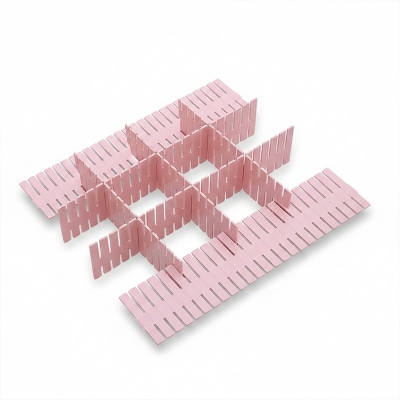 Picture of 6Pcs DIY Adjustable Drawer Dividers – Plastic Partition Boards for Space-Saving Organization (Multicolor) (Multicolor)