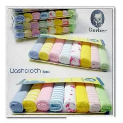 Picture of Soft Cotton Baby Handkerchief or Towel - 8pcs/Pack (Multicolor)