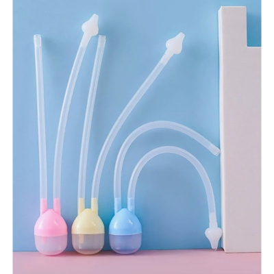 Picture of Baby Nose Cleaner Silicone  Cleaner Nasal Vacuum Mucus Suction Aspirator Soft Tip Tools (Multicolor)
