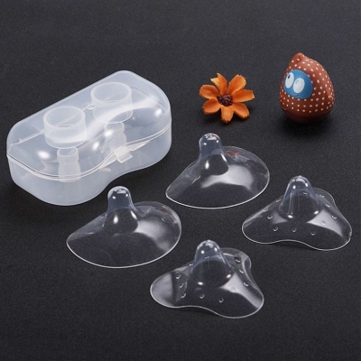 Picture of 2 Piece Nipple Shield with Carrying Boxes Breastfeeding Nipple (Multicolor)