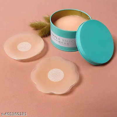 Picture of Women Bra Nipple Cover Bras Push Up Bra Nipple Stickers Bra Without Straps Invisible Female Adhesive Nipple Stickers-2pcs (Skin Color)