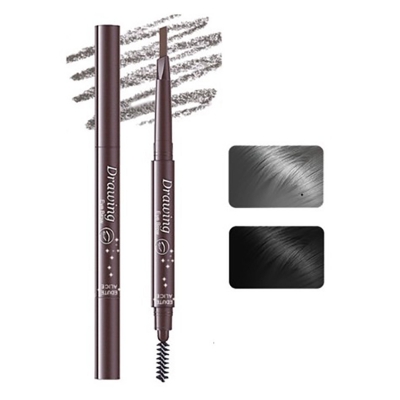 Picture of Waterproof Natural Makeup Double Heads Automatic Eyebrow Pencil  Long Lasting Eyebrow Brush (Grey)