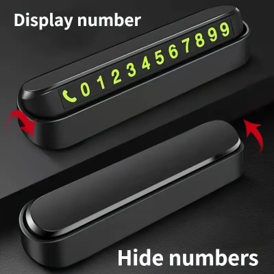 Picture of Phone Number Card Parking Plate High Quality Plastic (Black)