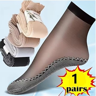 Picture of High QualityNon Slip Summer Velvet Socks For Women Imported CN 1/2/5/10 pair (Black Color--1Pair,One Size)