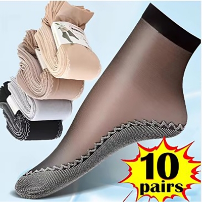 Picture of High QualityNon Slip Summer Velvet Socks For Women Imported CN 1/2/5/10 pair (Black Color--10Pair,One Size)