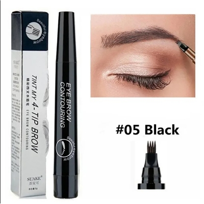 Picture of Waterproof Liquid Long Lasting 4 Point Eyebrow Pencil (Black)