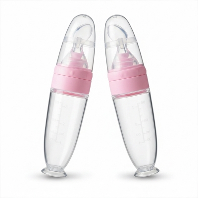 Picture of Premium Quality Baby Full Silicone Spoon Feeder Bottle -1pcs (Multicolor)