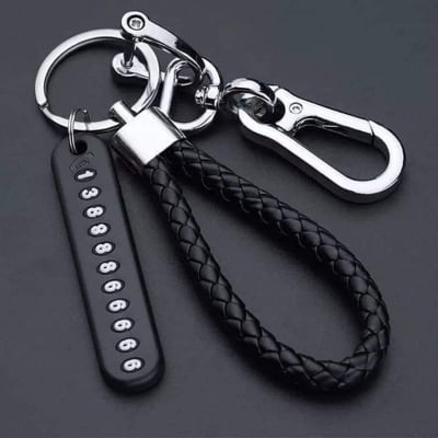 Picture of Pendant keychain Phone Number Bicycle Car Auto Motor Cycle Key Ring Anti-Lost Number Plate Mobile Number Gift for Husband (0.02)