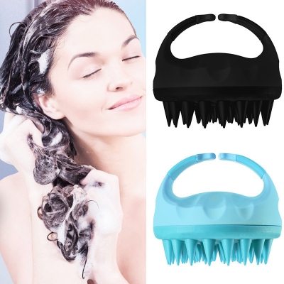 Picture of Silicone Head Body Scalp Massage Brush Comb Bath Shampoo Washing Brush Color Random By Zikra (Multicolor)