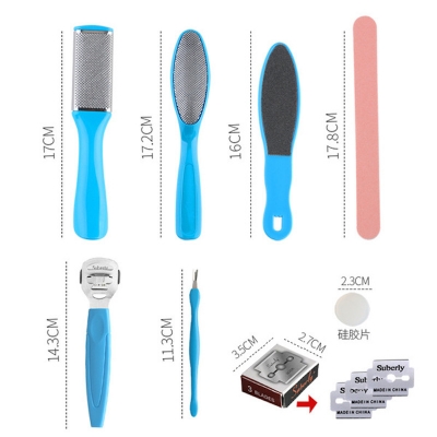 Picture of ZIKRA Stainless-Steel Dead Skin Shaved Foot Exfoliating Scrubber Heel 8-Pcs/Set (Multicolor)