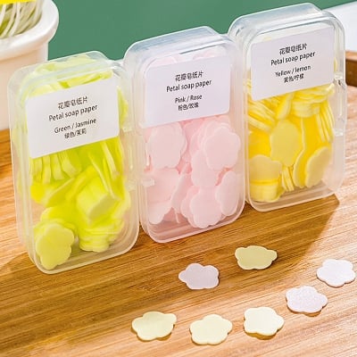 Picture of Portable Travel Boxed Mini Flower Design Paper Soap Rectangular Box  