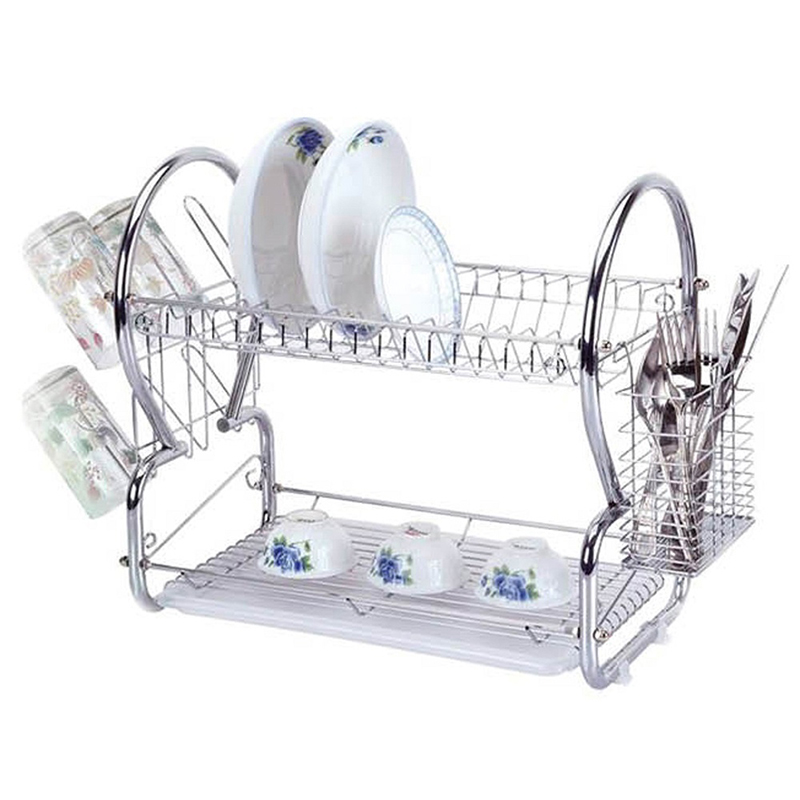Picture of 2-Layer Dish Drainer Rack Stainless Steel (Silver)