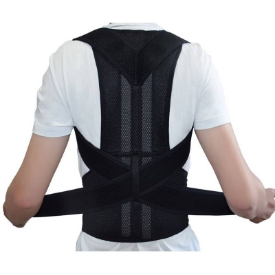 Picture of Adjustable Magnetic Orthopedic Posture Corrector for Men Women Corset Upper Lower Relief Back Brace Belt Lumbar Support (Black,L)