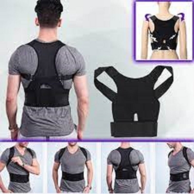 Picture of Real Doctors Plus Posture Support Brace Belt Back Brace Support Belt Upper Back Braces Posture Correct Back Therapy Braces Supports (Multicolor,L)