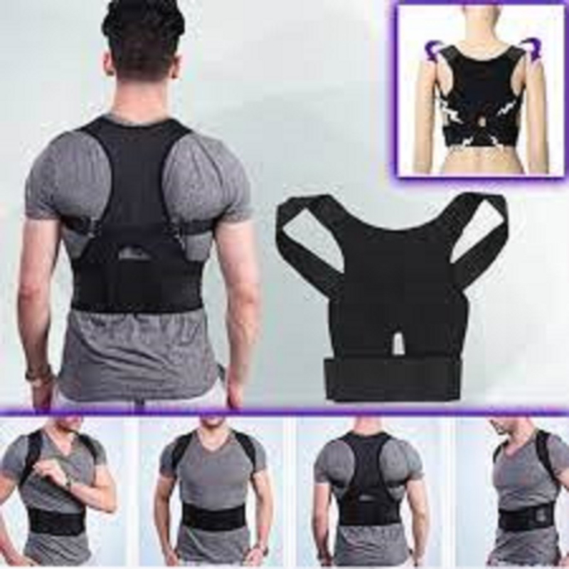 Picture of Real Doctors Plus Posture Support Brace Belt Back Brace Support Belt Upper Back Braces Posture Correct Back Therapy Braces Supports (Multicolor,3XL)