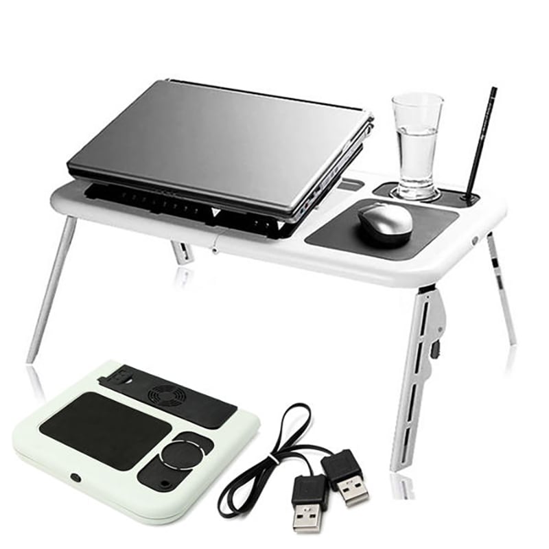 Picture of Portable Laptop Table Desk, Adjustable Height E-Table (White)