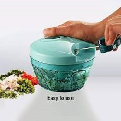 Picture of Large Handy and Compact Chopper Handy Quick Cutter for Kitchen, 3 Blade Stainless Steel, Pull String, Green (350ml and 900ml) ShadaMon Shop  