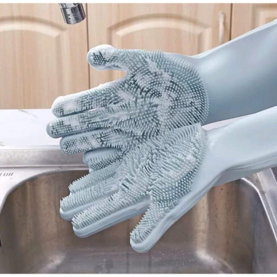 Picture of Magic Silicone Dish Washing Gloves (Multicolor)