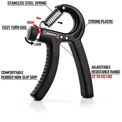 Picture of Adjustable Hand Gripper 6-50Kg - Heavy-Duty Fitness Exerciser for Gym & Power Training (Multicolor)