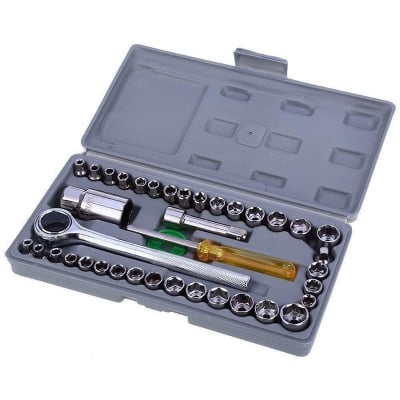 Picture of 40 in 1 Pcs Hardware Wrench Tool Kit & Screwdriver & Socket Set (Multicolor)