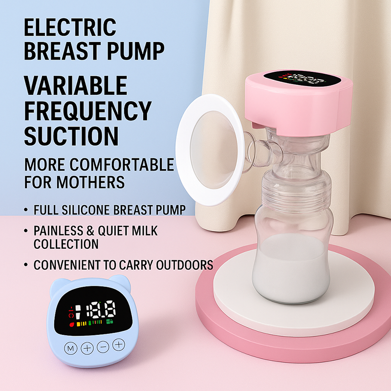 Picture of Smart Rechargeable Electric Breast Pump -- BPA Free, Silent, Comfortable & Easy-to-Clean Milk Extractor for Moms (Multicolor)