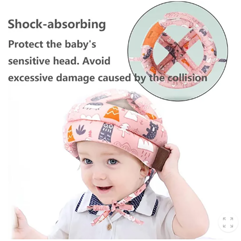 Picture of Baby Safety Helmet Protector Adjustable Harness Baby Head Protector without Bumps Head Cushion Safety Helmet D Leathers (Multicolor)