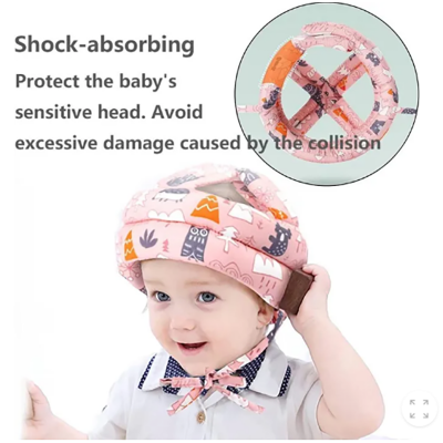 Picture of Baby Safety Helmet Protector Adjustable Harness Baby Head Protector without Bumps Head Cushion Safety Helmet D Leathers (Multicolor)