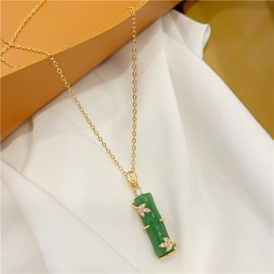Picture of Bamboo_Style High Quality Neckless For Women (Green,Adjustable)