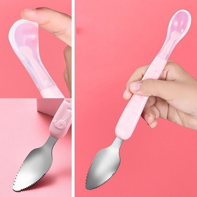 Picture of Dual-Function Baby Training Spoon for Safe and Comfortable Feeding (Multicolor)