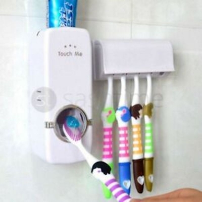 Picture of Automatic-Toothpaste-Dispenser& Brush-Holder-Set (White)