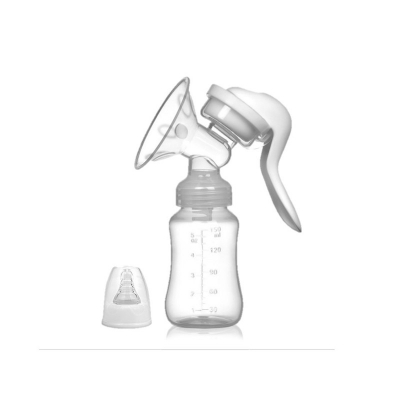 Picture of 2 in 1 Breastfeeding Pump and Bottle Manual Breastfeeding Milk Pump, Easy to Control Vacuum-1Set By  Zikra Shop (Multicolor)