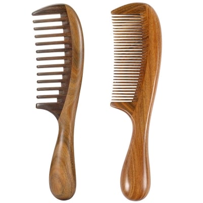 Picture of Wooden Hair Comb-1 Pcs By  Zikra Shop (Multicolor,Head)