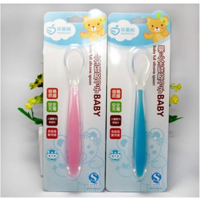 Picture of BABY SILICONE SPOON CN-1pcs By  Zikra Shop (Multicolor)