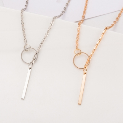 Picture of For Women Metal Ring Short Stick Chain for girls (Silver)