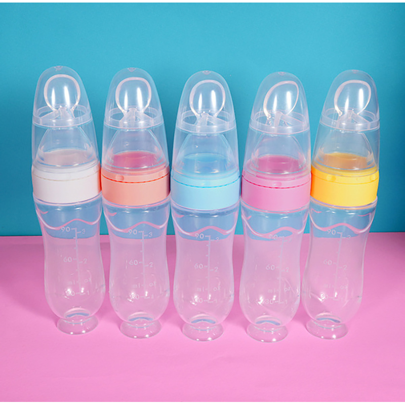 Picture of Premium Quality Baby Full Silicone Spoon Feeder Bottle -1pcs (Multicolor)