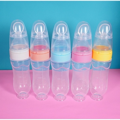 Picture of Premium Quality Baby Full Silicone Spoon Feeder Bottle -1pcs (Multicolor)