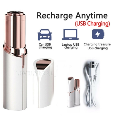 Picture of Rechargeable Flawless Face Hair Removal Women Painless Facial Hair Remover Ladies Trimmer Shaver Razor (Multicolor)