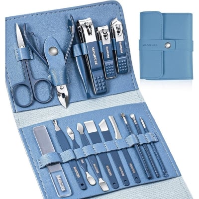 Picture of 16Pcs Manicure Set Stainless Steel Nail Clippers Kit And Pedicure (Multicolor)
