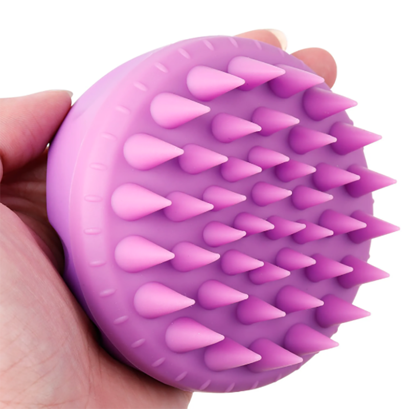 Picture of Silicone Head Body Scalp Massage Brush Comb Bath Shampoo Washing Brush Color Random By Zikra (Multicolor)