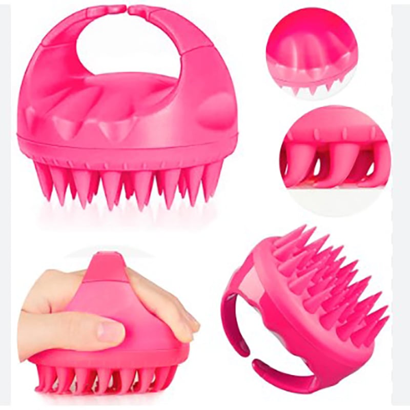 Picture of Hair Wash Brush Hair Scalp Massage Brush Silicone Head Anti Dandruff Shampoo Haircare Massager Comb  