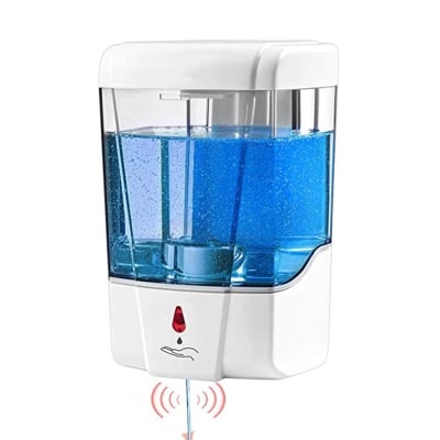 Picture of Automatic Rechargeable Soap/Sanitizer Dispenser Touchless Foaming Liquid Soap Dispenser Android Charger 300ml/600ml Capacity Infrared Sensor 3 Adjustable Dispensing Volume Hands Operated for Bathroom Kitchen (White)