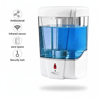 Picture of Automatic Rechargeable Soap Dispenser Touchless Foaming Liquid Soap Dispenser Android Charger 300/600ml Capacity Infrared Sensor 3 Adjustable Dispensing Volume Hands Operated for Bathroom Kitchen (White)
