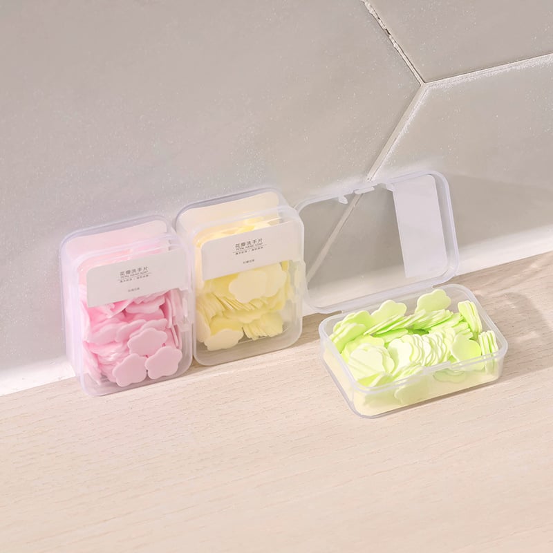 Picture of Portable Travel Boxed Mini Flower Design Paper Soap Rectangular Box  