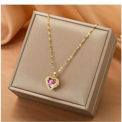 Picture of Ocean Heart Real Gold_Plating Clavicle Chain Design Neckless for Stylish Girls or Women (Gold)