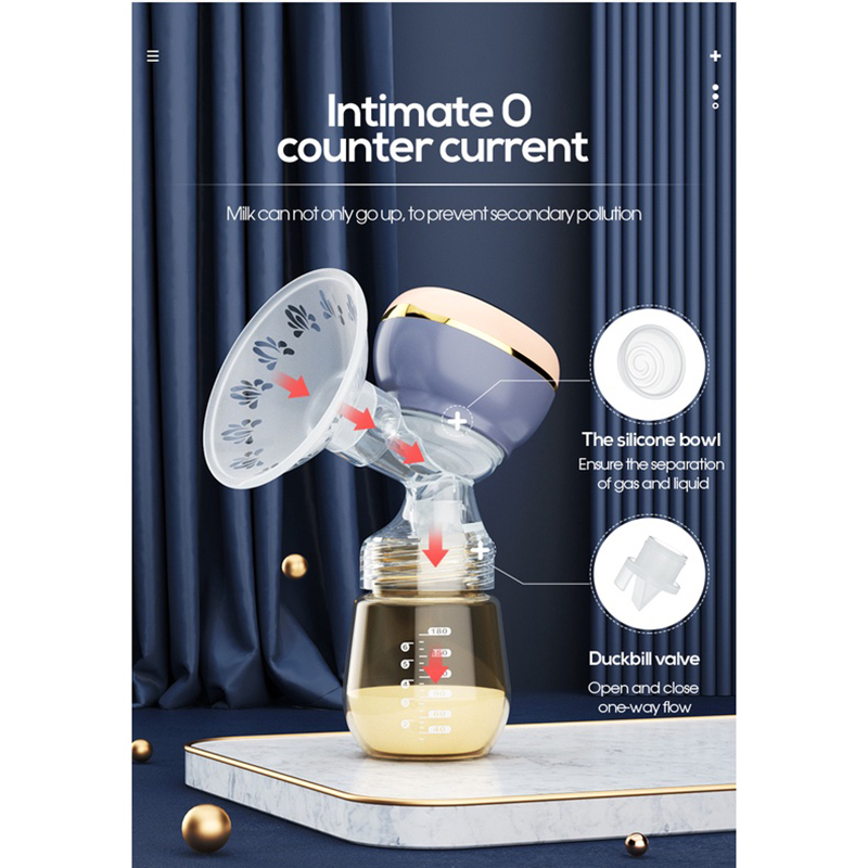 Picture of Electric Breastfeeding Pump Anti-Back Flow Breastfeeding Pump Low Noise Hands-Free Breastfeeding Pump Portable Rechargeable (Multicolor)